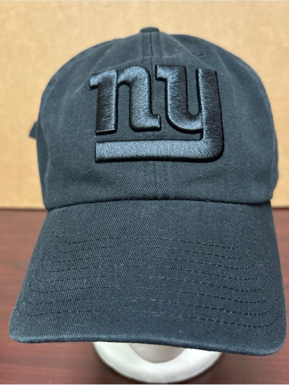 New York Giants 47 Brand Clean Up NFL Adjustable Dad Hat Baseball Cap ALL Black - Picture 1 of 7
